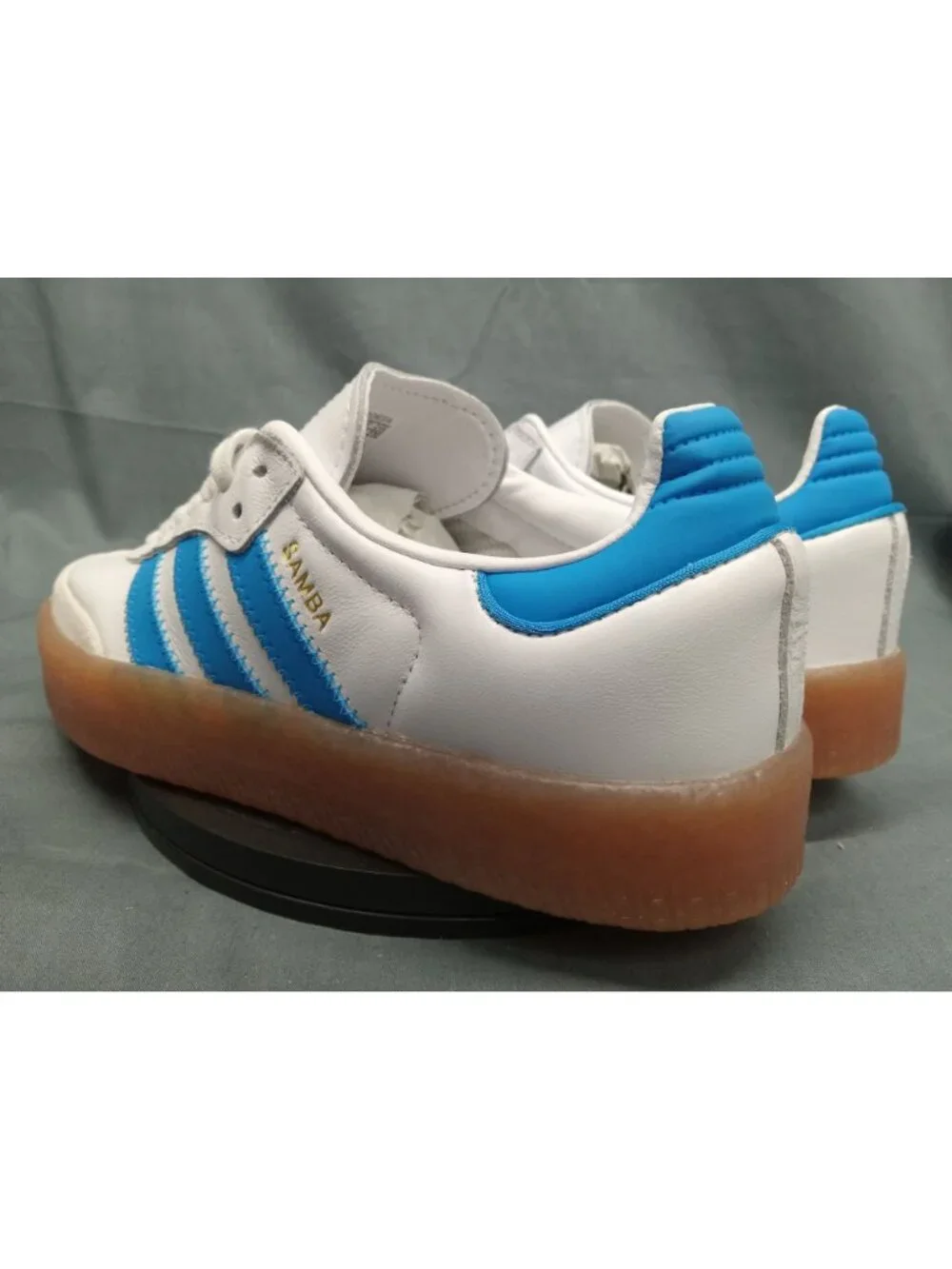 Adidas Samba OG J Sneaker JQ1236 Cloud White Bright Blue Boys Size 4 NEW NO BOX!